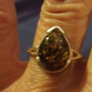 Green Amber Ring